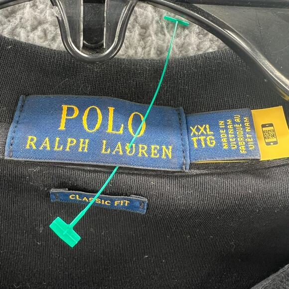 Polo Ralph Lauren Classic Fit Polo Black 100% Cotton -Soft - Men's 2XL XXL - Picture 8 of 9
